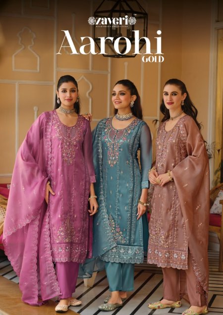 Aarohi Gold By Zaveri Simar Emboidery Readymade Suits 
